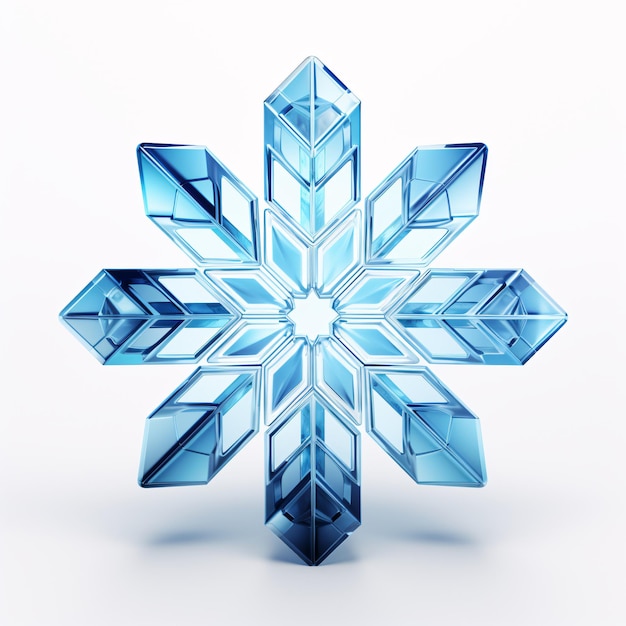 Photo a blue glass snowflake