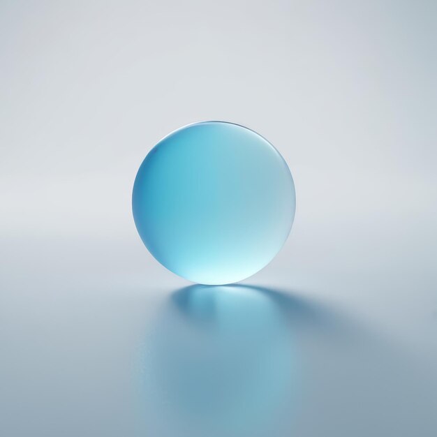 Blue Glass Sphere on Table