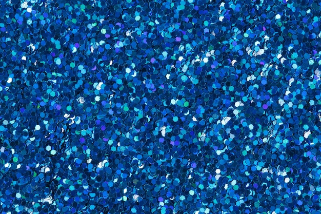 Blue glitter texture on macro