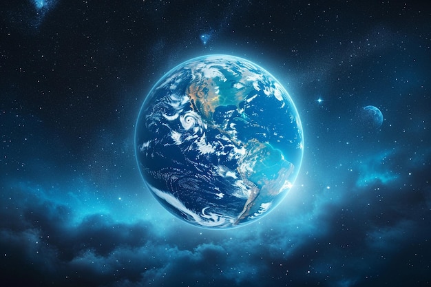 Blue globe glowing atmosphere wallpaper