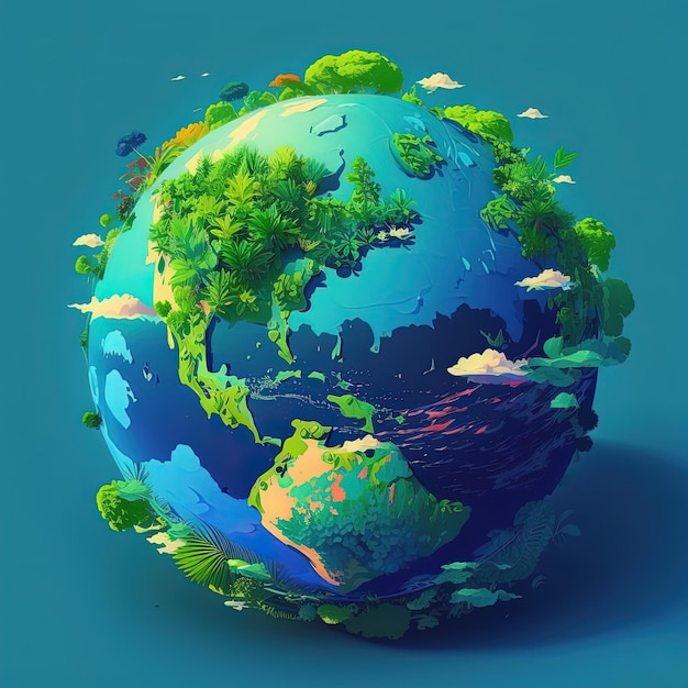 A blue globe with the words " earth " on it.