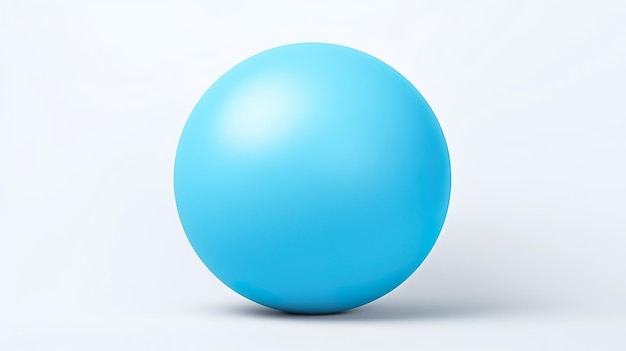 白い背景に冷たい色のサンプルで隔離された青い光沢のあるボールのイラスト