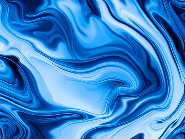 blue glossy liquified marble pattern background