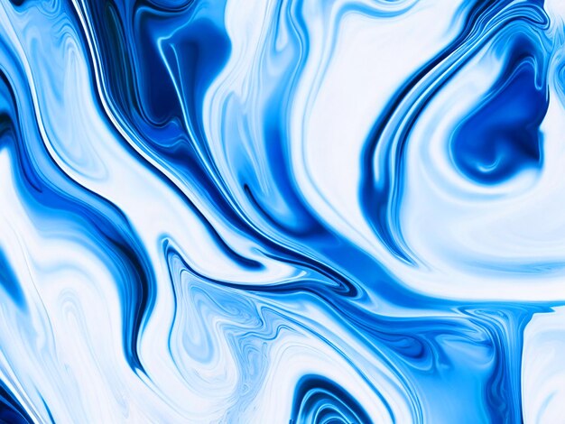 blue glossy liquified marble pattern background