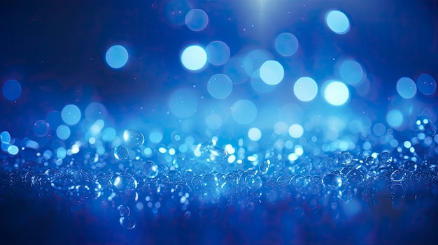 Blue glow particle abstract bokeh background photorealistic 3d render