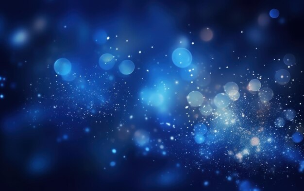 Blue Glow Particles Creating an Abstract Bokeh Background