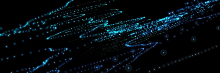 Photo blue glowing strokes background banner with neon chaotic lines