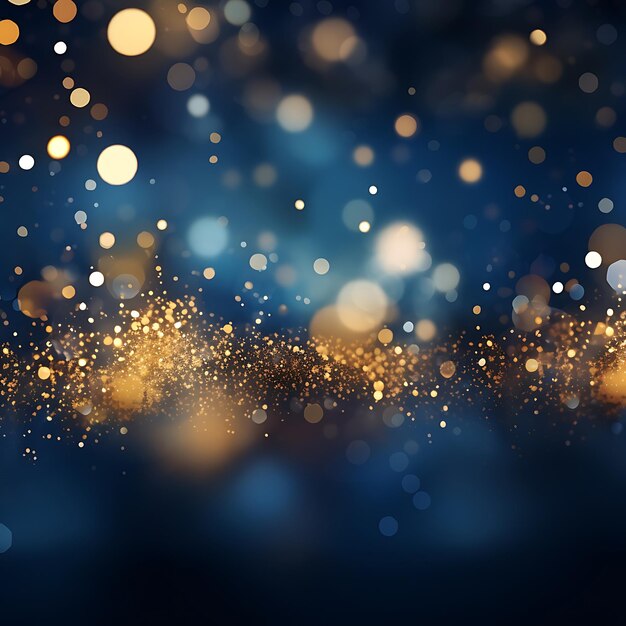 Blue and gold Abstract background and bokeh on New Years Eve