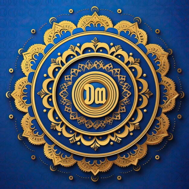 Premium AI Image | a blue and gold circle with the word quot d quot on it
