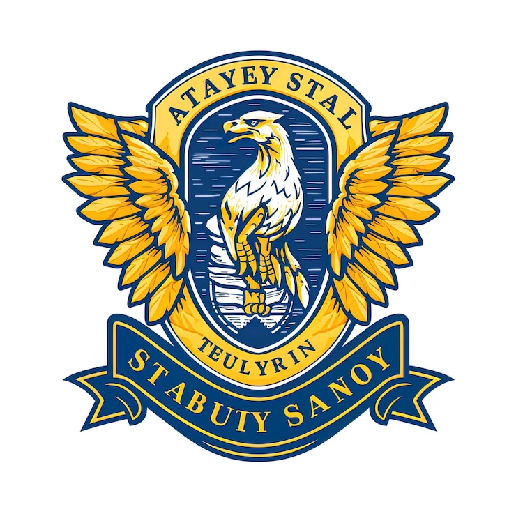 Photo a blue and gold emblem with a eagle on it