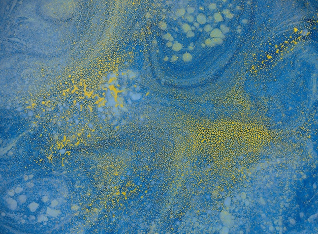 blue gold ink acrylic abstract pattern