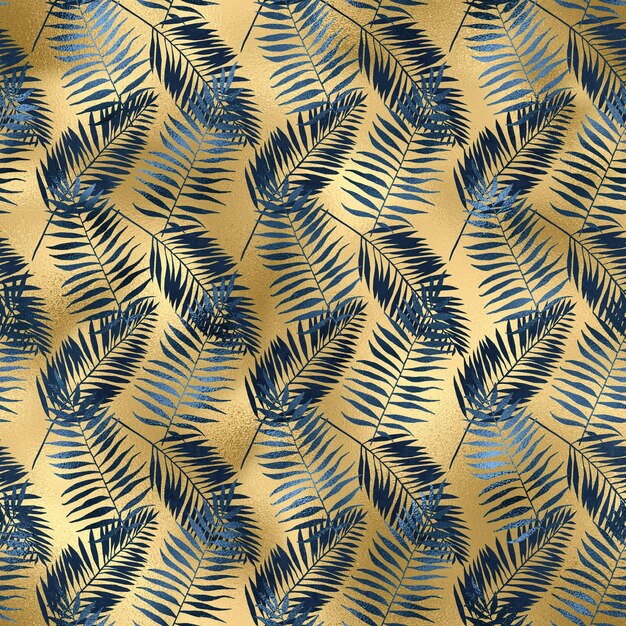 Blue and Gold Leopard Background