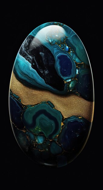 Blue and gold luxury mineral