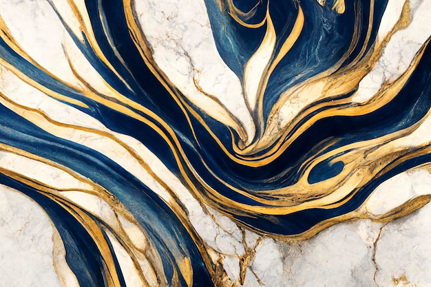 A blue and gold marble texture with a gold swirl.