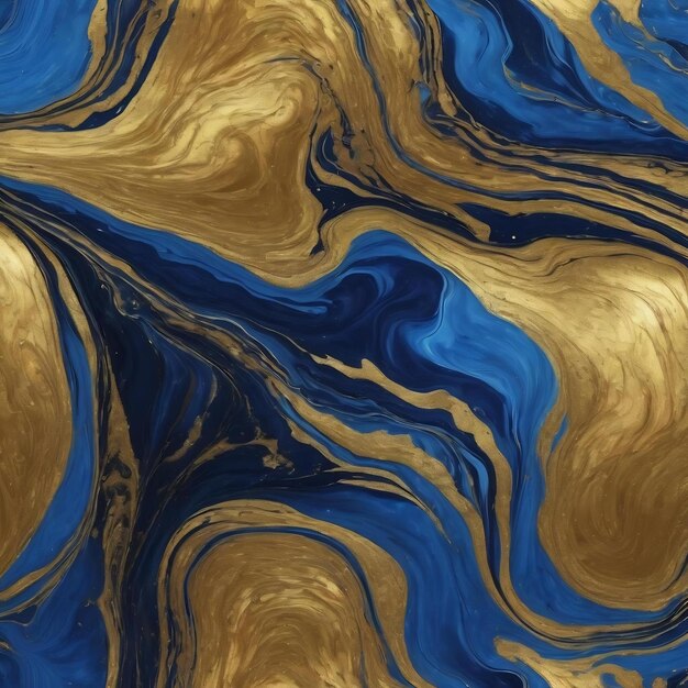 Blue and gold marbling pattern golden marble liquid texture