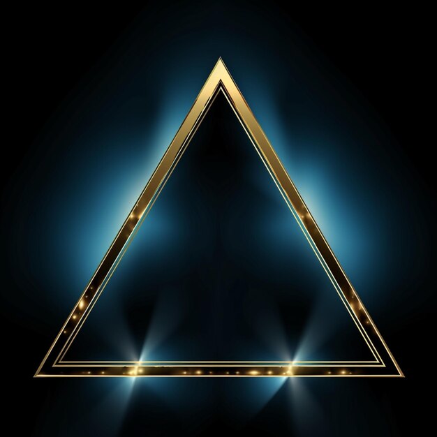 Blue Gold Polygonal Edge Triangle Corner