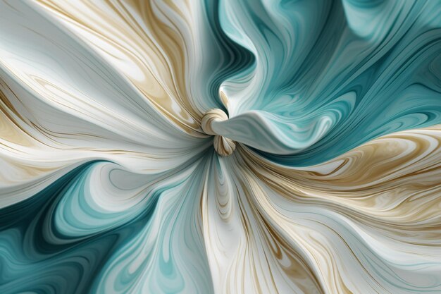 A blue and gold swirly flower in a blue and gold swirl.