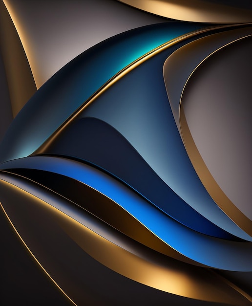 Premium AI Image Blue and gold wallpaper for iphone and android.