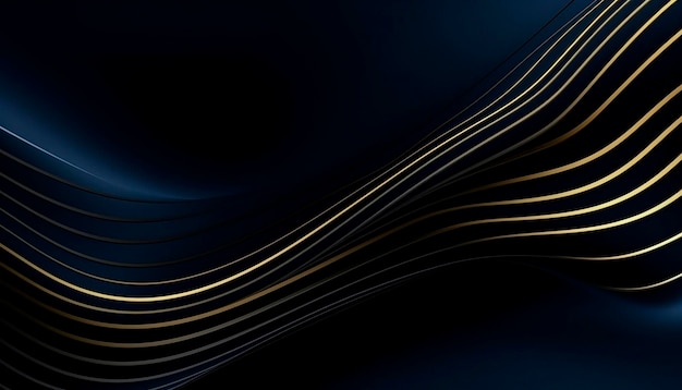 Blue and gold wallpaper with a dark blue background and a gold line.