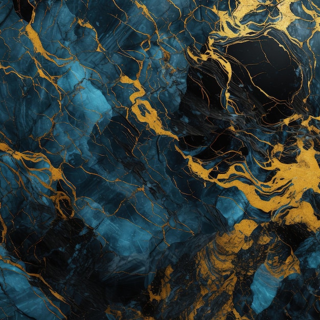 Blue and golden marble texture