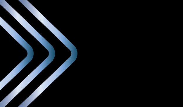 Blue gradient arrow line on black background luxury design