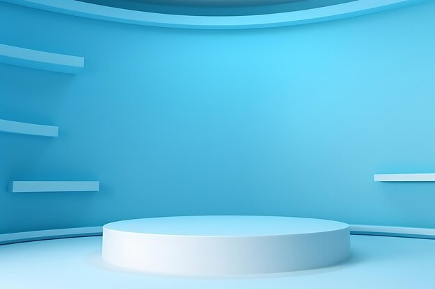 Мокет презентации продукта с голубым градиентом на фоне пустой сцены