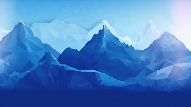 Premium AI Image | Blue gradient mountains landscape background