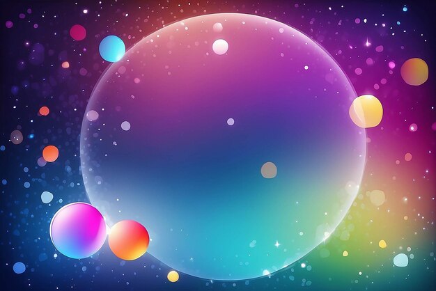 Photo blue gradient multicolours defocused bokeh light circle bubble dot abstract background for christmas event stock illustration