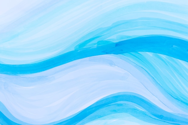 Blue gradient wave sea background. Light marker texture.