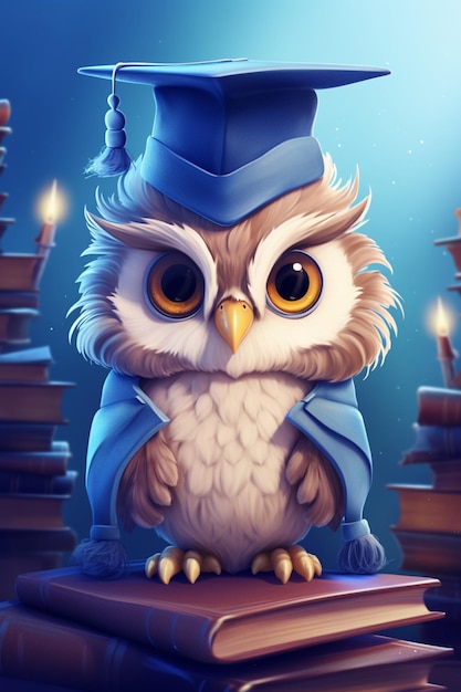 blue graduation owl