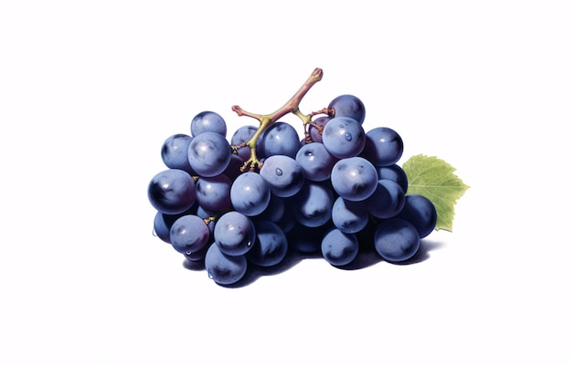 A blue grape on white background vineyard viticulture