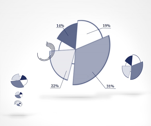 Photo blue graphic pie chart