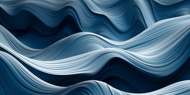 Синие и серые волны цифровых обоев Background Generative Ai