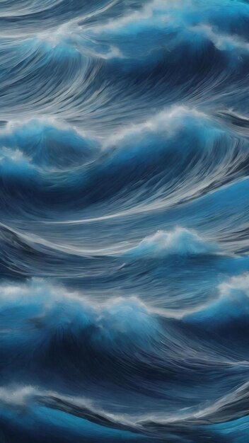 Photo blue and gray digital wallpaper waves background generative ai