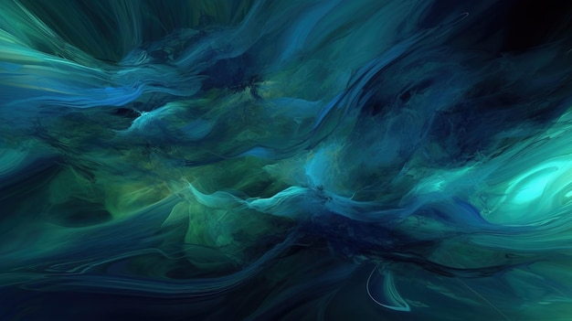 A blue and green abstract background with a dark blue background.
