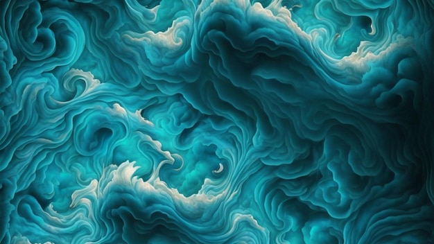 A blue and green abstract background with a swirly design.