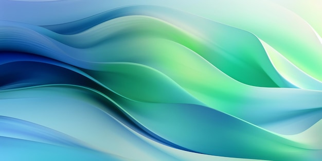 A blue and green abstract background with a wave design