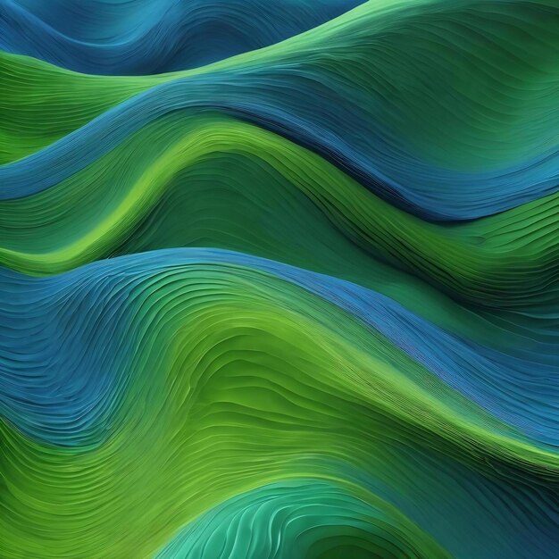 A blue and green abstract background with a wave design