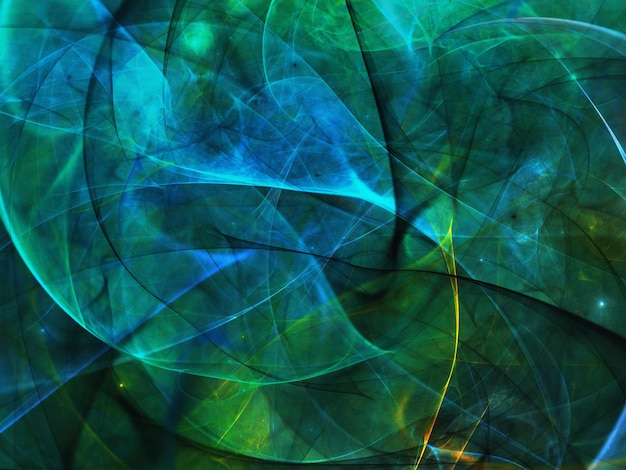 blue and green abstract fractal background 3d rendering illustration