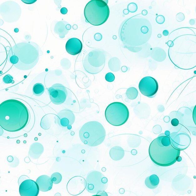 A blue and green abstract painting of bubbles and bubbles.