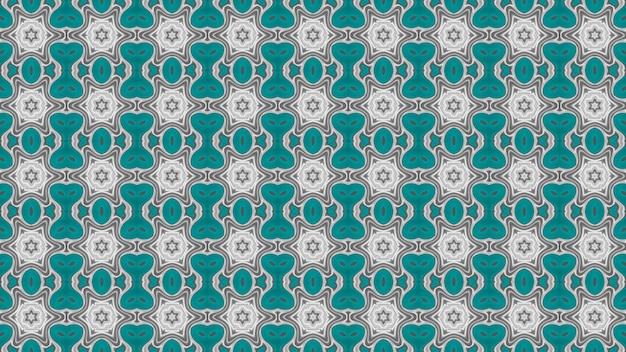 A blue and green abstract seamless pattern with decorative elements.