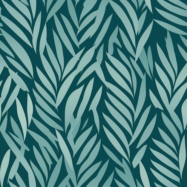 Photo a blue and green background with palm leaves.