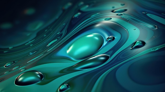 A blue and green background with water drops.