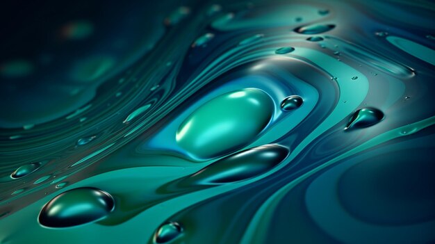 A blue and green background with water drops.