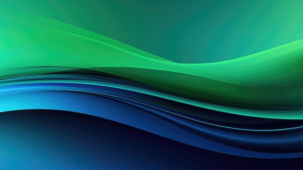 Blue and green background with wavy lines