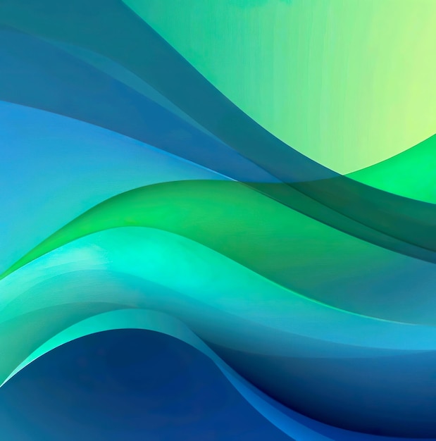 Blue and green color wave background illustration