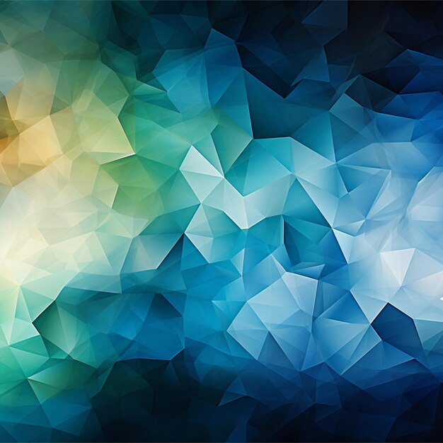 Premium AI Image | Blue green and cyan triangles merge with white an ...