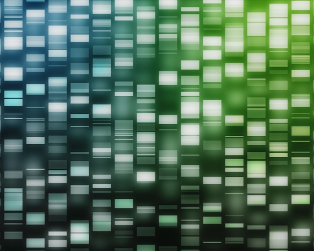 Blue and green dna strands