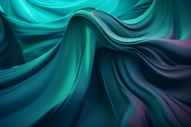 A blue and green fabric with a wavy pattern.