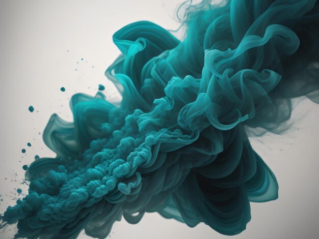 A blue and green liquid is being splashed in the air.